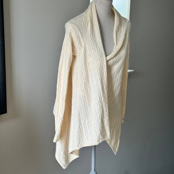 LULU BRAVO Cashmere Asymmetrical Multiway Cream Cardigan - Size medium - Picture 5 of 9